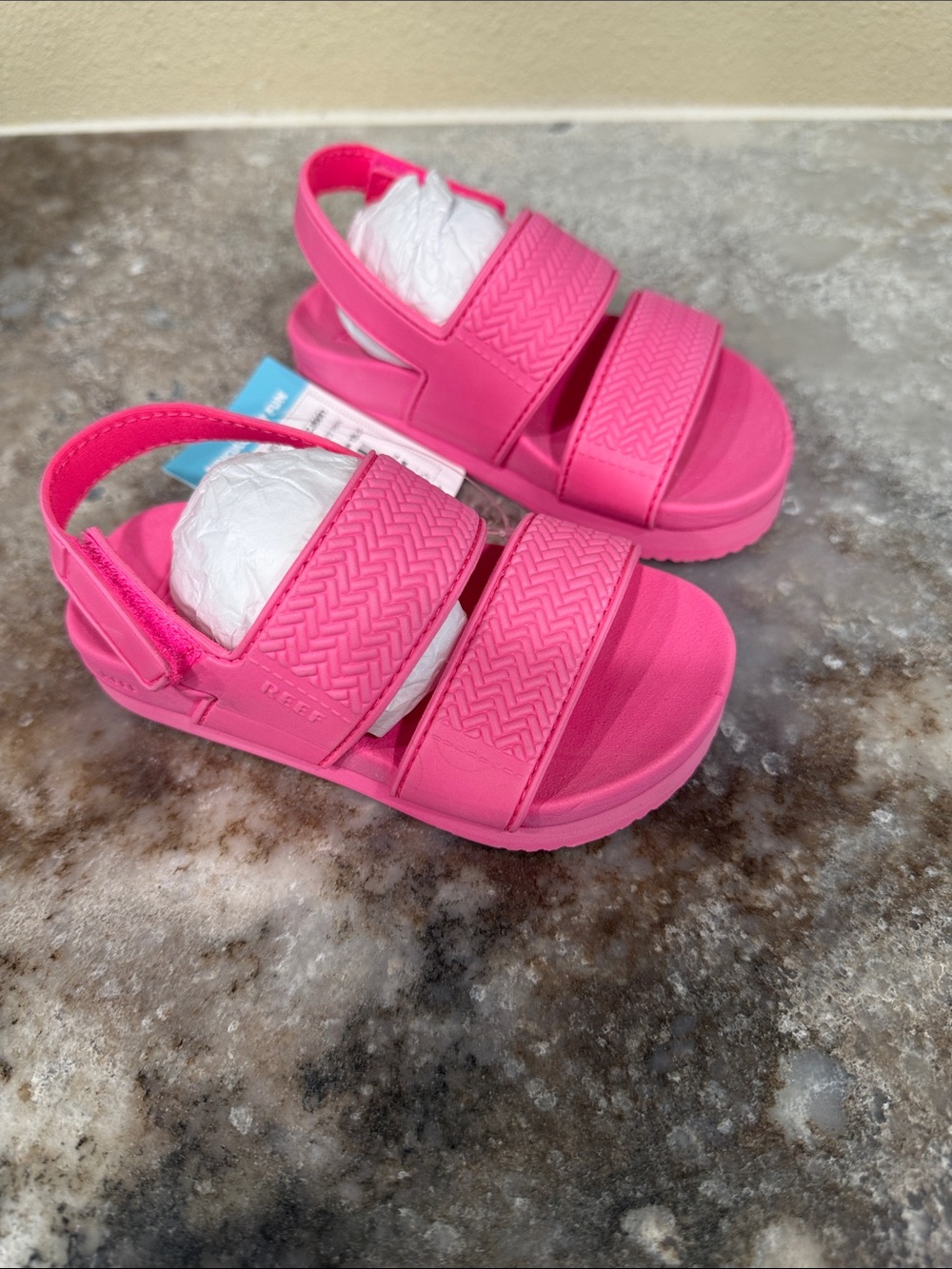 Reef Kids Pink Double-Strap Slide Sandals
